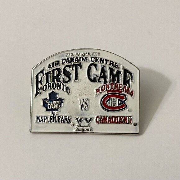 Toronto Maple Leafs vs Montreal Canadiens First Game Air Canada Centre NHL Pin - Picture 9 of 10